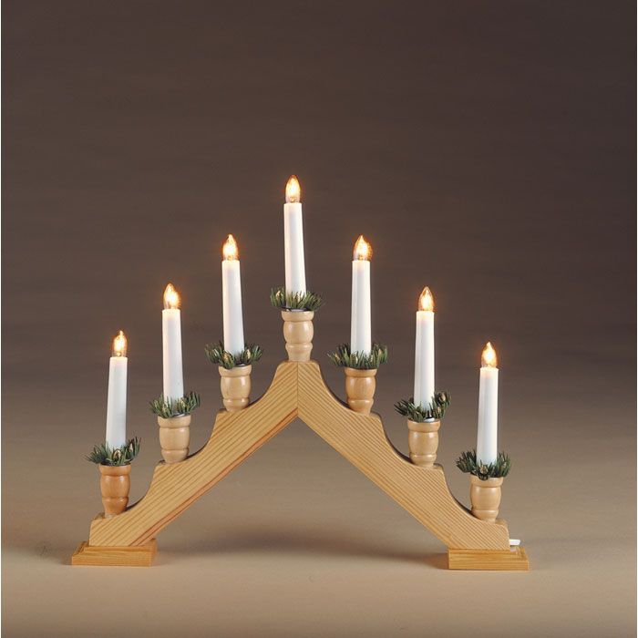 Hellum Holz Lichterpyramide 7tlg. Natur