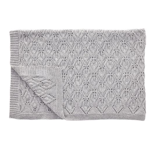 Hübsch graue Decke aus Lammwolle mit Muster 130x170cm