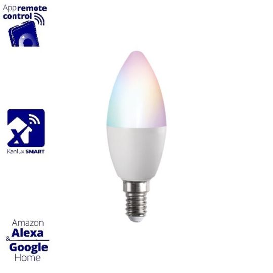 Kanlux Smart Kerzenlampe "S C37" E14 4,9W RGB+CCT 827-865 40W-Ersatz