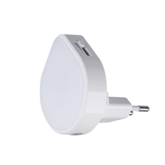 Kanlux Steckdosen-Nachtlicht "ULOV LED DIM" 0,5W warmweiß Weiß