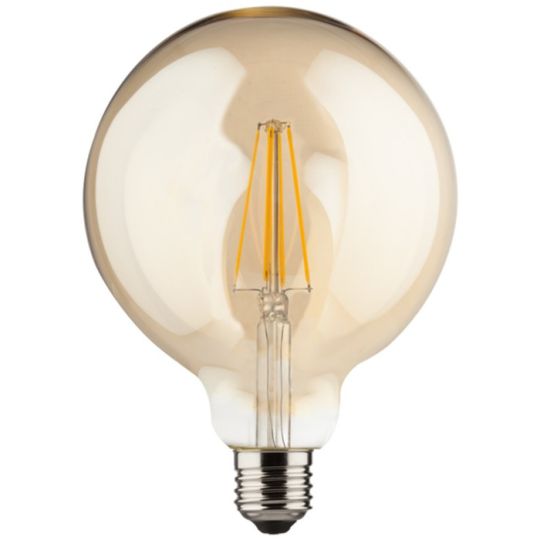 Müller-Licht goldene LED Retro Globelampe G125 4,5W (32W) E27 920 360° NODIM