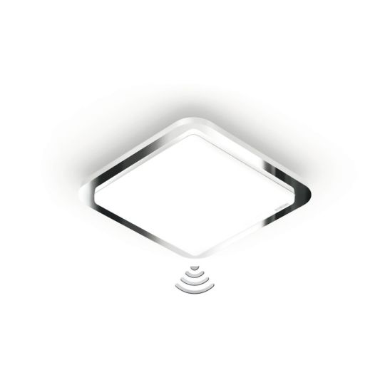 STEINEL LED-Decken-Wandleuchte "RS LED D1" 11W 830 Chrom/Weiß mit Bewegungssensor