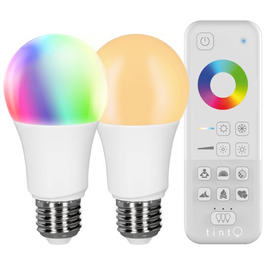 Müller-Licht tint Starter-Set mit 2xwhite+color LED Birnenlampen + Fernbedienung