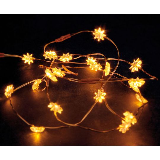 Hellum LED-Lichterkette "Sterne" 20 LEDs Warmweiß Kupferkabel batteriebetrieben IP20
