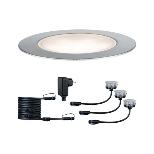 Paulmann LED-Bodeneinbauleuchten-SET "PLUG&SHINE Floor Eco" 3 x 1,3W 830 IP67