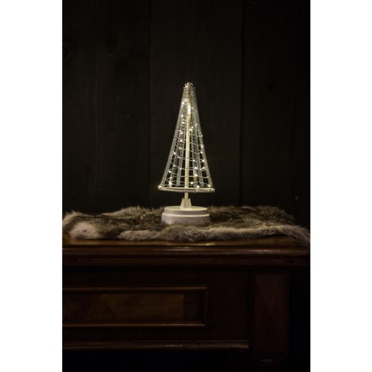 Christmas United LED Weihnachtsbaum SANTA TREE  in silber-weiß 25cm batteriebetrieben