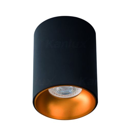 Kanlux schwarz-goldene LED Deckenleuchte RITI max. 25W