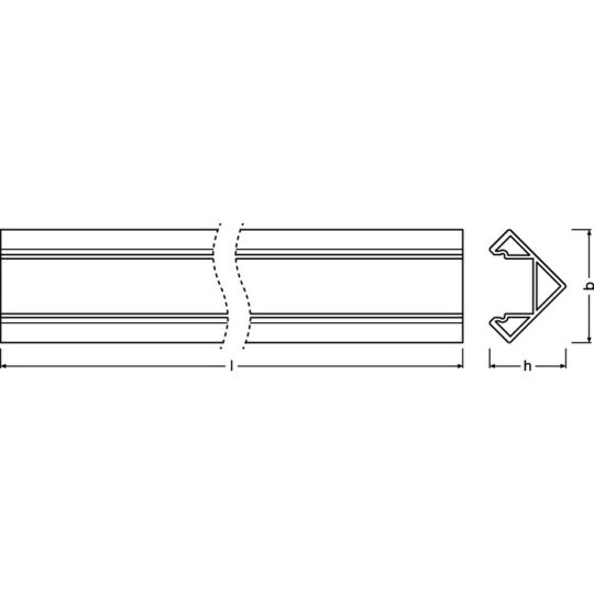 Ledvance Eck-Profilschiene f. 12mm LED-Stripes 1000mm 18x18mm