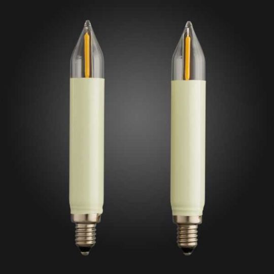 Hellum Ersatz- LED Filament Schaftkerze 12V 0,5W E10 Innen/Außen 2er Blister