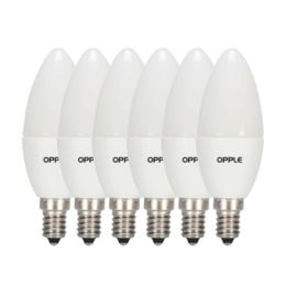 Opple LED Kerzenlampe B38 4W (25W) E14 827 200° DIM 6er-Pack