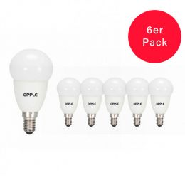Opple LED Tropfenlampe EcoMax G50 4W (25W) E14 827 200° DIM Frosted - 6er Pack