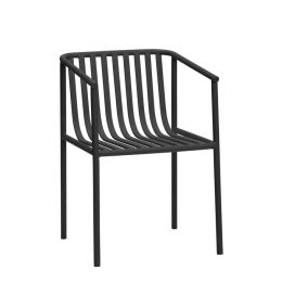 Hübsch Outdoor Metall-Stuhl in schwarz 53x59x82cm