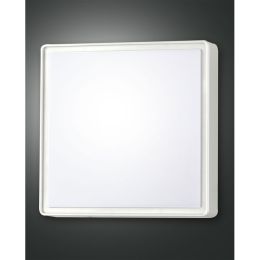 Fabas Luce weiße Außen-Wandleuchte OBAN mit Sensor 300x300mm
