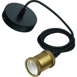 Philips schwarz-goldenes Retro-Lampenkabel mit Fassung E27 2m